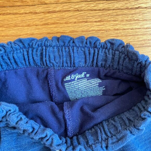 Cat & Jack 2T Toddler Girl Dark Blue Skirt Shorts Drawstring Stretchy - Picture 5 of 5